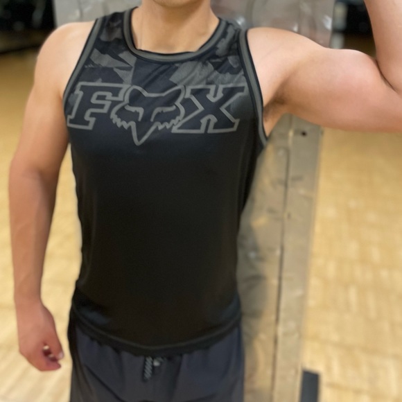 FOX ACTIVE WEAR MEN RACING THICK FABRIC SLEEVELESS TANK TOP SHIRT STRETCHY SPORT - Picture 12 of 16